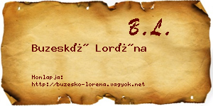 Buzeskó Loréna névjegykártya